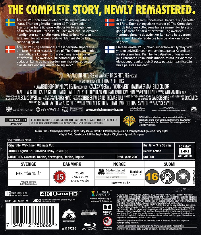 Watchmen - The Ultimate Cut (4K Ultra HD Blu-ray + Blu-ray) - 2