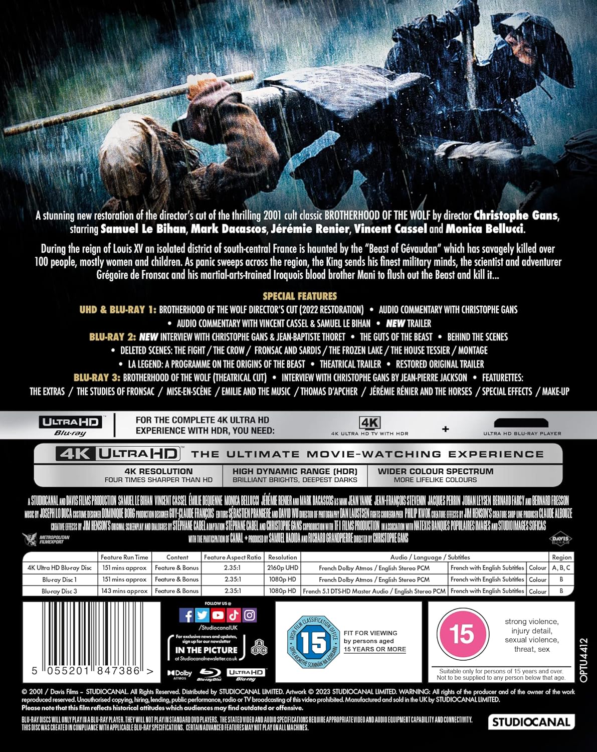 Brotherhood of the Wolf (ej svensk text) (4K Ultra HD + Blu-ray) - 2