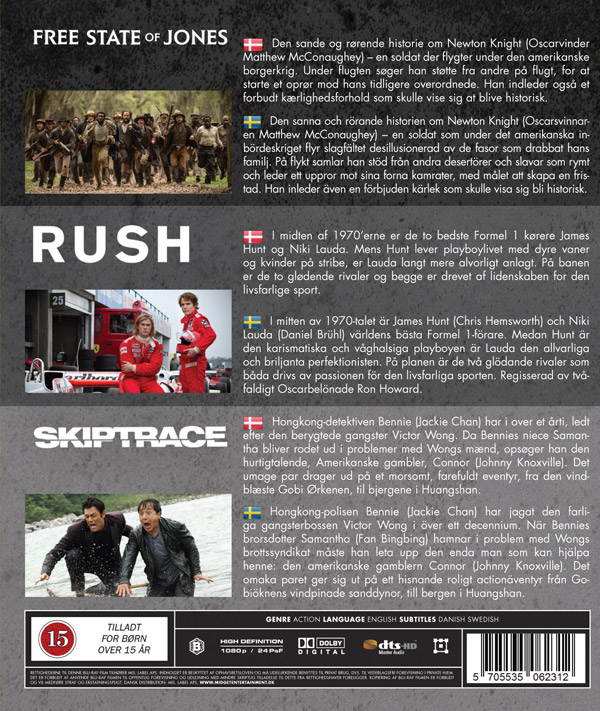 Free State of Jones / Rush / Skiptrace (Blu-ray) - 2