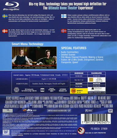 Mr. & Mrs. Smith (Blu-ray) (Begagnad) - 2