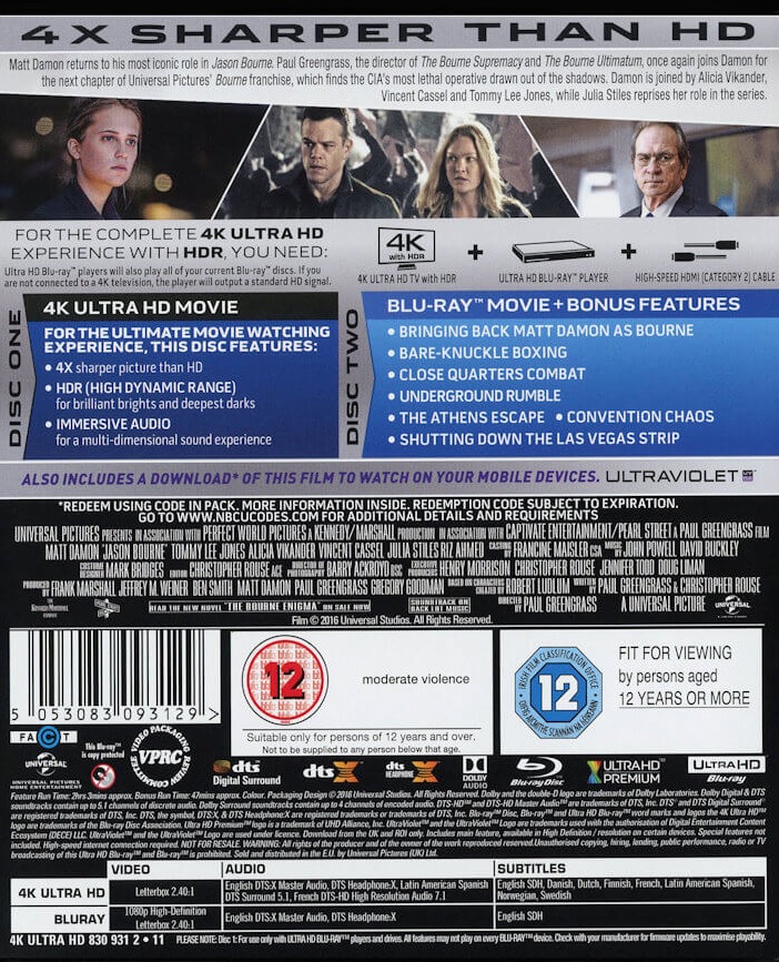 Jason Bourne (4K Ultra HD + Blu-ray) - 2