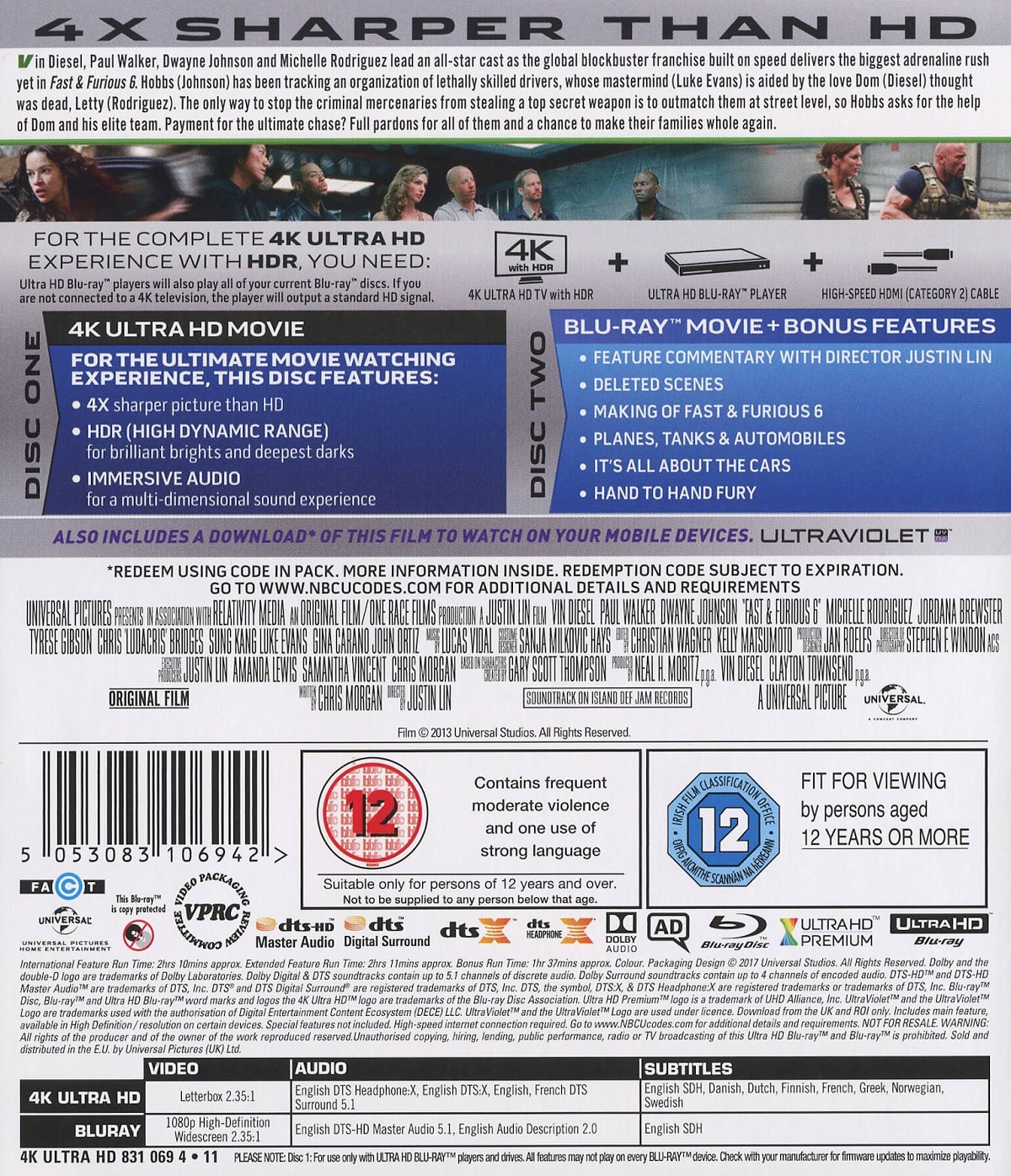 Fast & Furious 6 (4K Ultra HD + Blu-ray) - 2