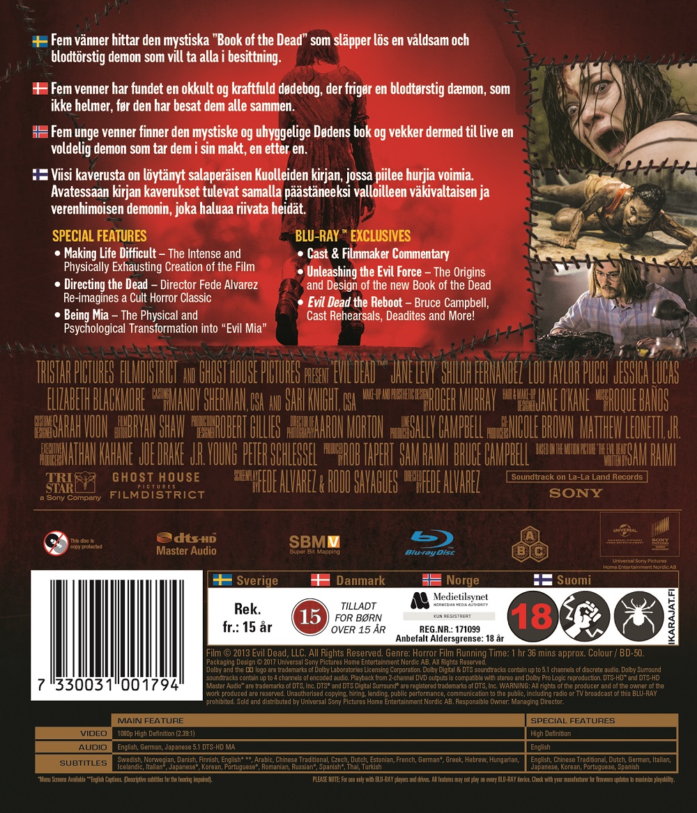 Evil Dead (2013) Unrated Version Extended Cut (Bluray) Kvarnvideo.se