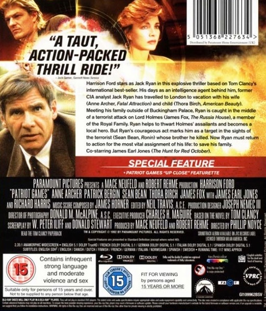 Patriot Games (Bluray) Kvarnvideo.se