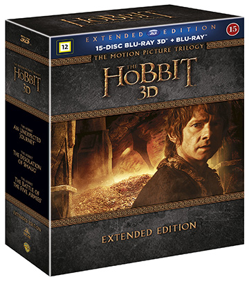 Hobbit - Filmtrilogin - Extended Edition (15-disc) (Blu-ray + Real 3D)