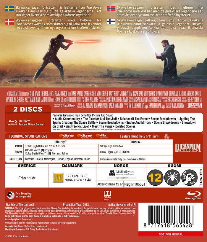 Star Wars VIII - the Last Jedi (New Line Look) (Blu-ray) - 2