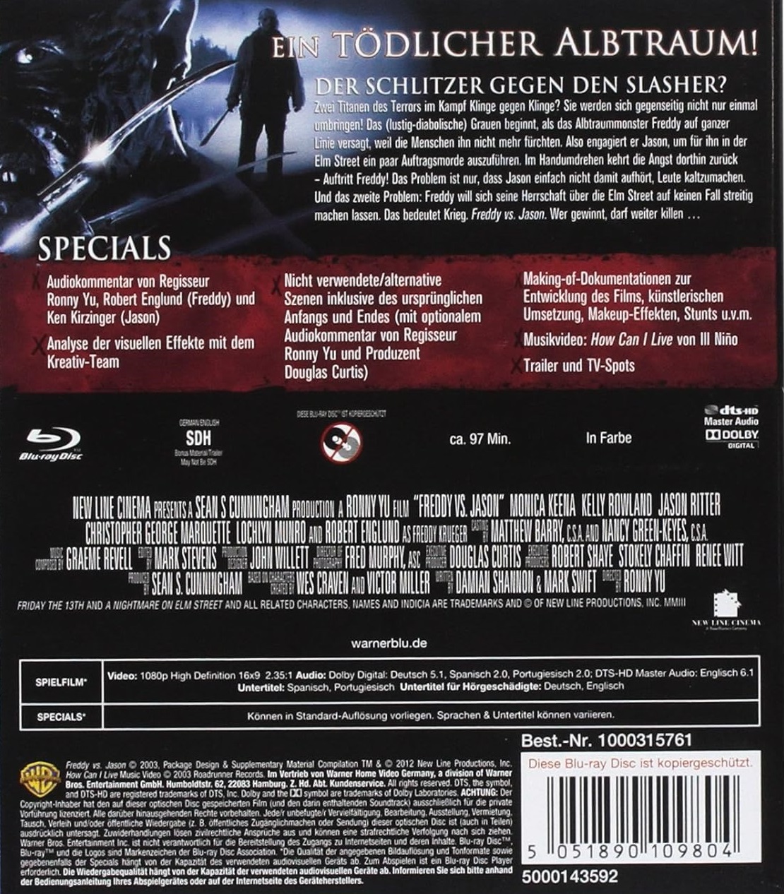 Freddy vs Jason (ej svensk text) (Blu-ray) - 2