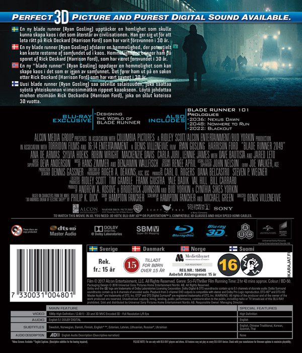 Blade Runner 2049 (Blu-ray 3D + Blu-ray) - 2