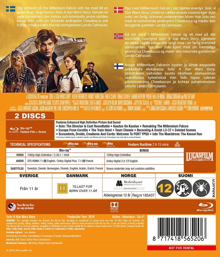 Solo - A Star Wars Story (New Line Look) (Blu-ray) - 2