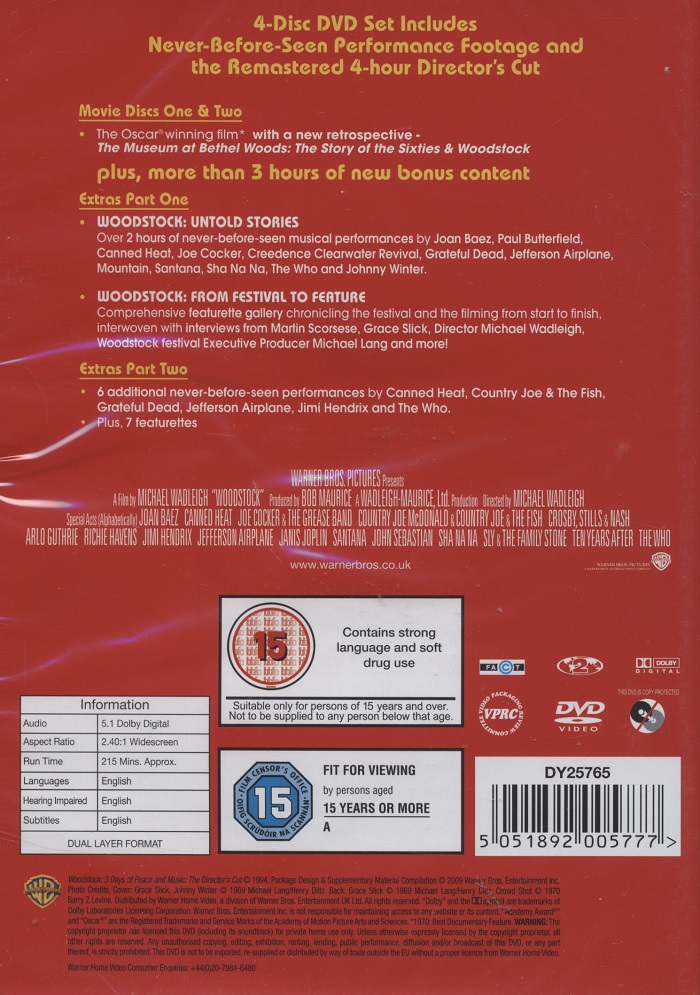 Woodstock - 3 Days of Peace And Music (4-disc) (ej svensk text) - 2