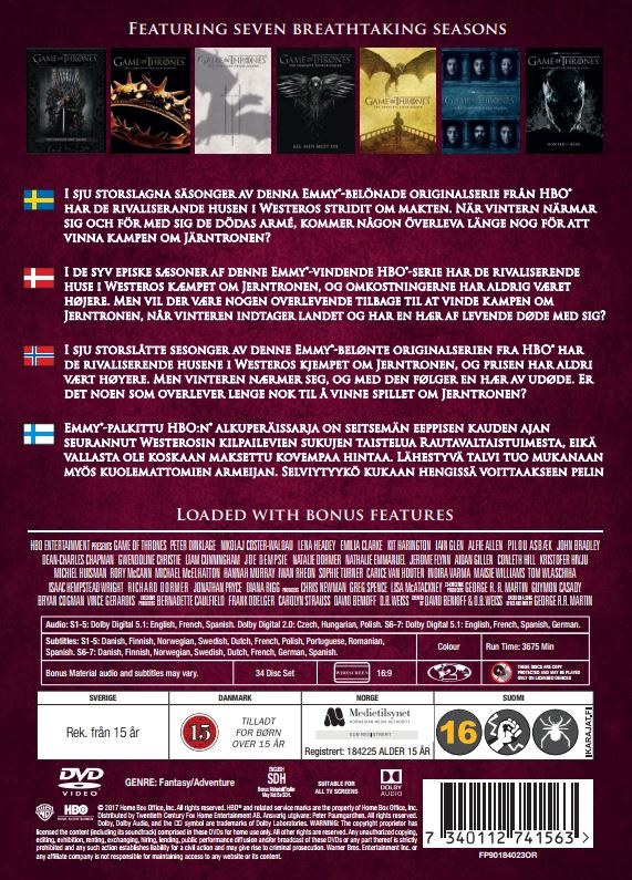 Game of Thrones - Säsong 1-7 (34-disc) - 2