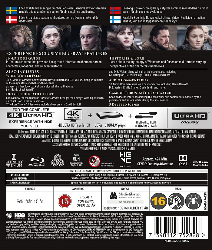 Game of Thrones - Säsong 8 (4K Ultra HD Blu-ray + Blu-ray) - 2