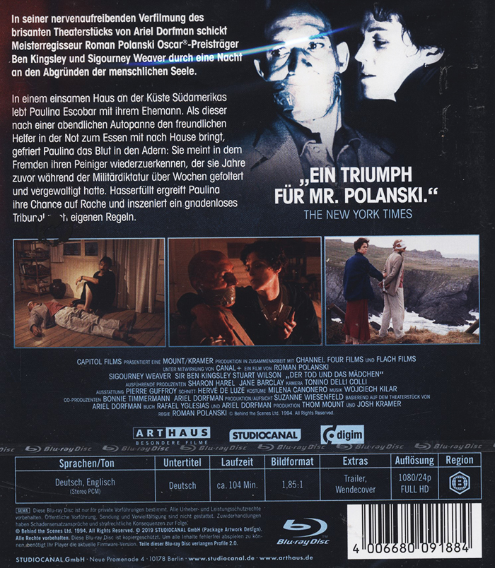 Death And the Maiden (ej svensk text) (Blu-ray) - 2