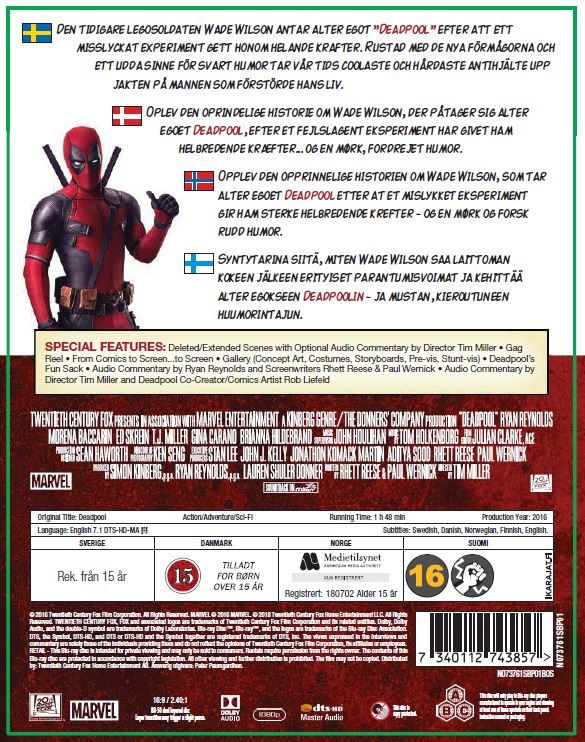 Deadpool - 2-Year Anniversary Edition (Blu-ray) (Steelbook) - Kvarnvideo.se