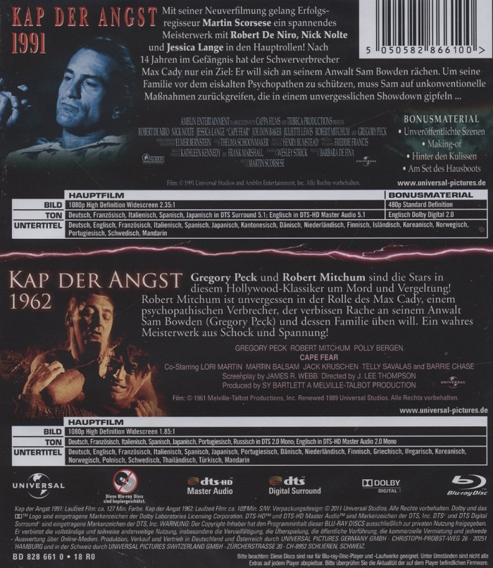 Cape Fear 1962 / Cape Fear 1991 (Blu-ray) - 2