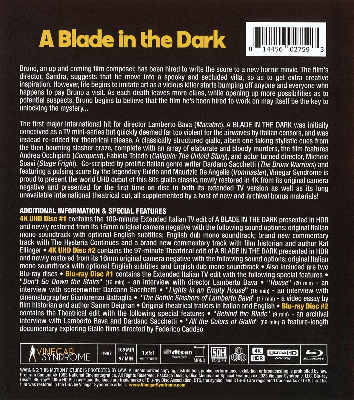 A Blade In the Dark (ej svensk text) (4K Ultra HD + Blu-ray) - 2