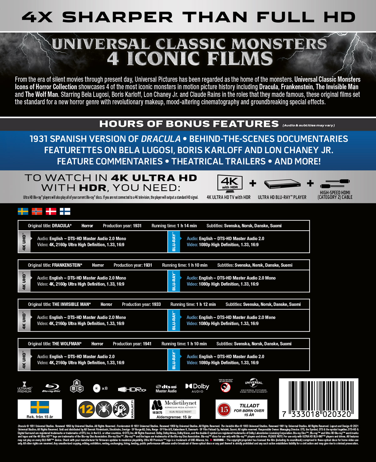 Universal Classic Monsters Collection (4K Ultra HD Blu-ray + Blu-ray) - 2