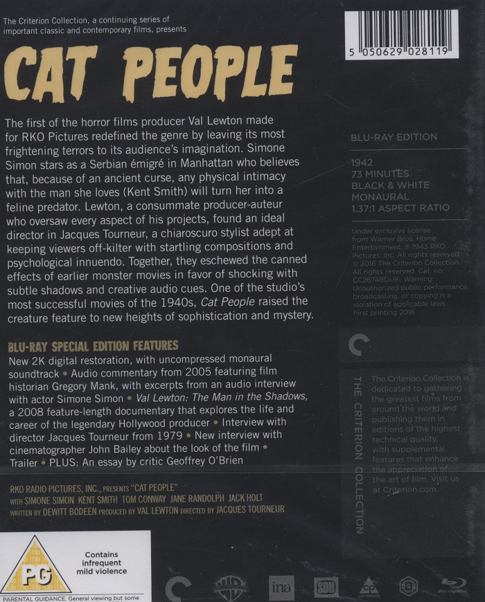 Cat People (Criterion Collection) (ej svensk text) (Blu-ray) - 2