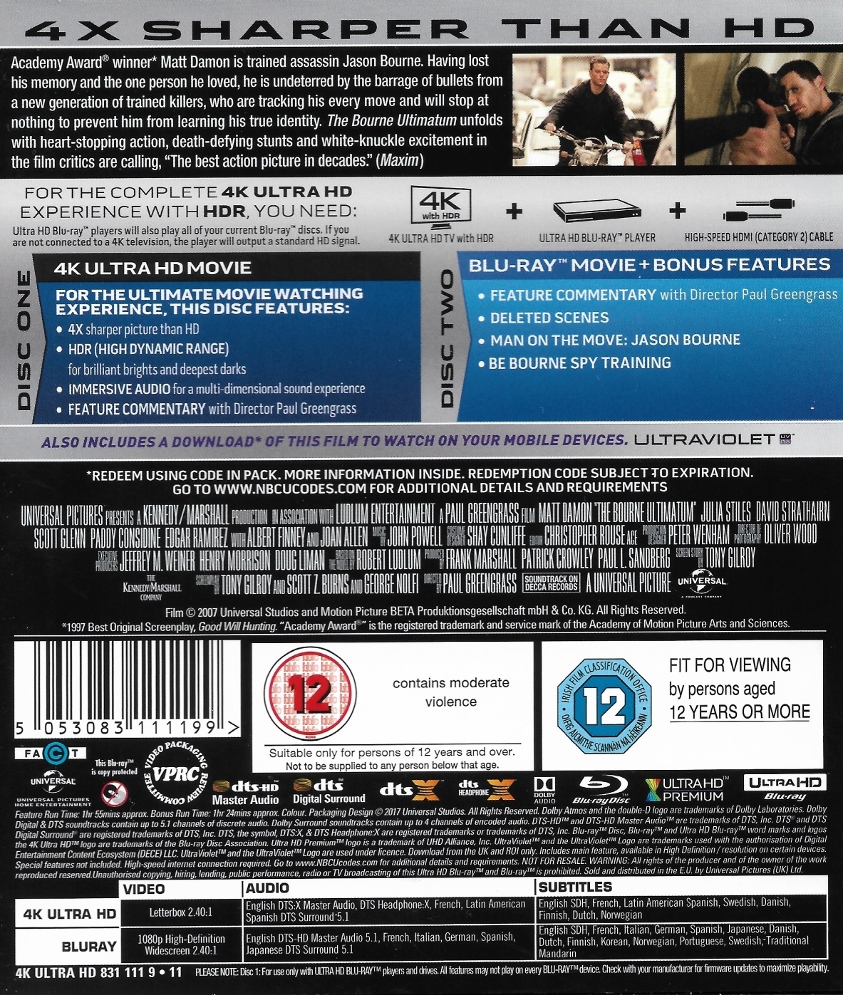 Bourne Ultimatum (4K Ultra HD + Blu-ray) - 2