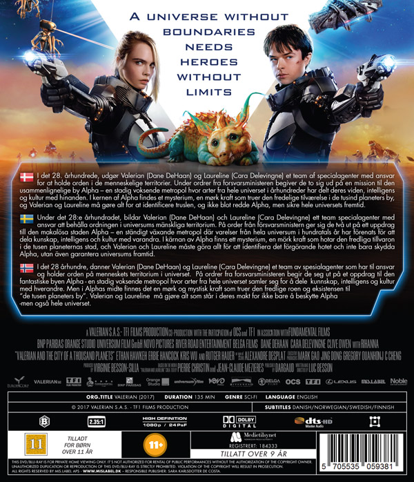 Valerian and the City of a Thousand Planets (Blu-ray) (Begagnad) - 2