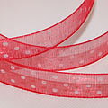 organza ribbon with dots   red 10 mm 2meter