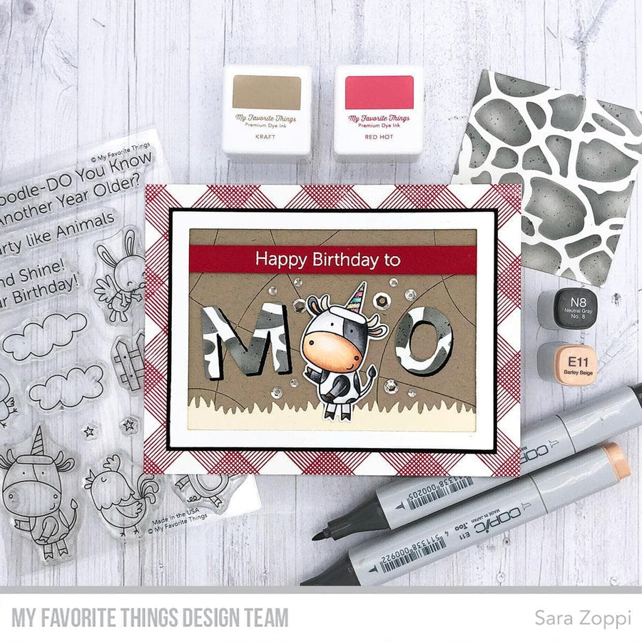MY FAVORITE THINGS -Barnyard Birthday STAMP & DIE SET - 13