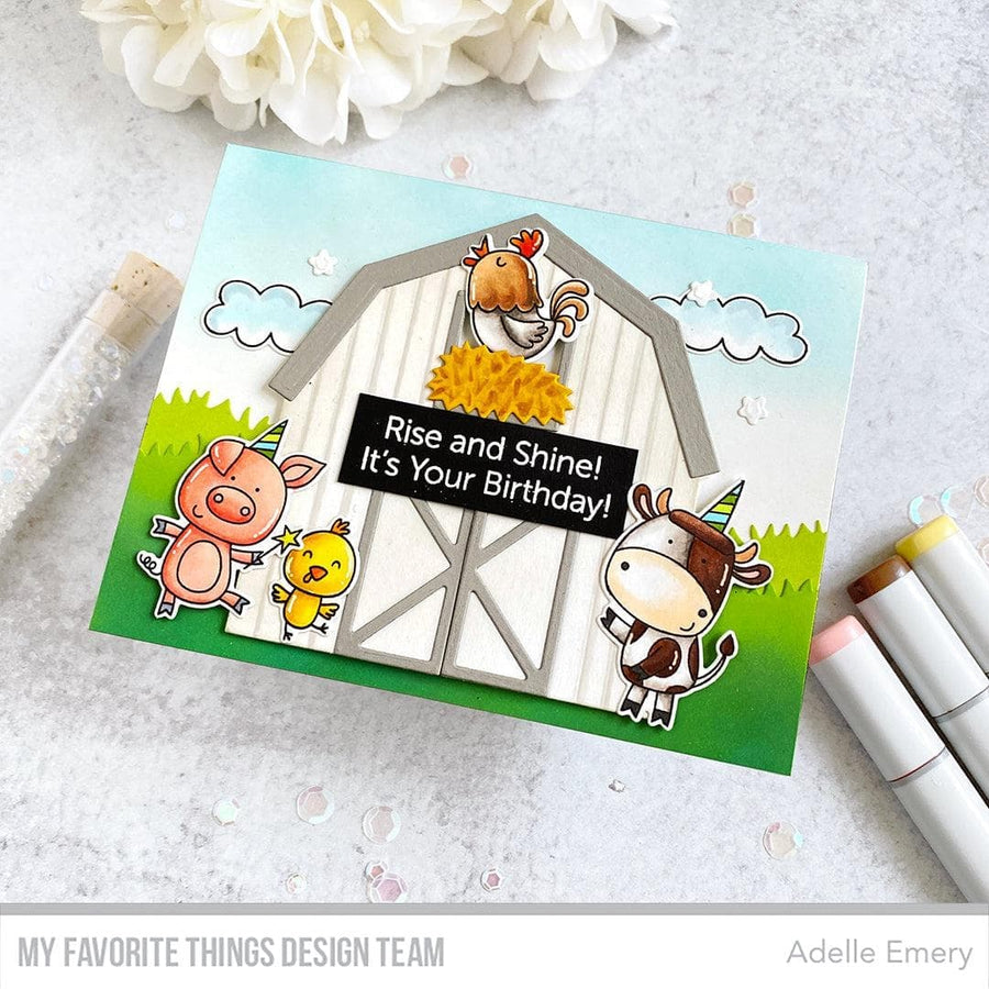 MY FAVORITE THINGS -Barnyard Birthday STAMP & DIE SET - 8