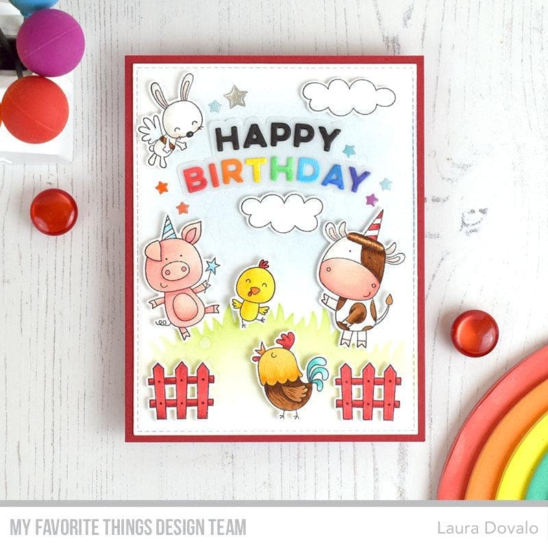 MY FAVORITE THINGS -Barnyard Birthday STAMP & DIE SET - 12