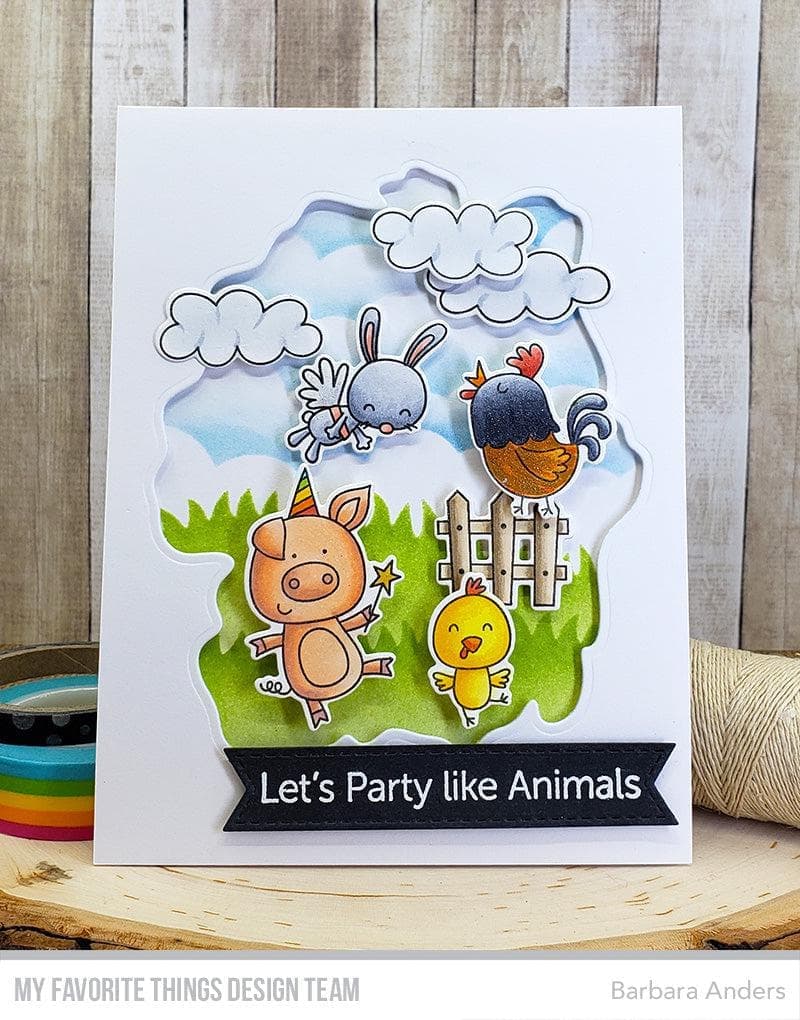 MY FAVORITE THINGS -Barnyard Birthday STAMP & DIE SET - 3