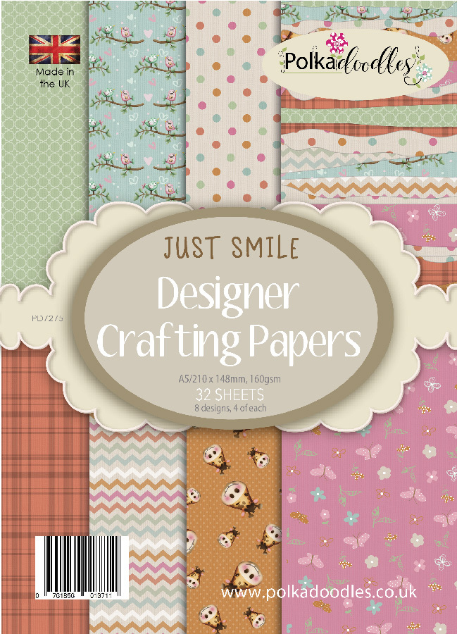 POLKA DOODLES -Just Smile A5 Paper Pack, 32 sheets