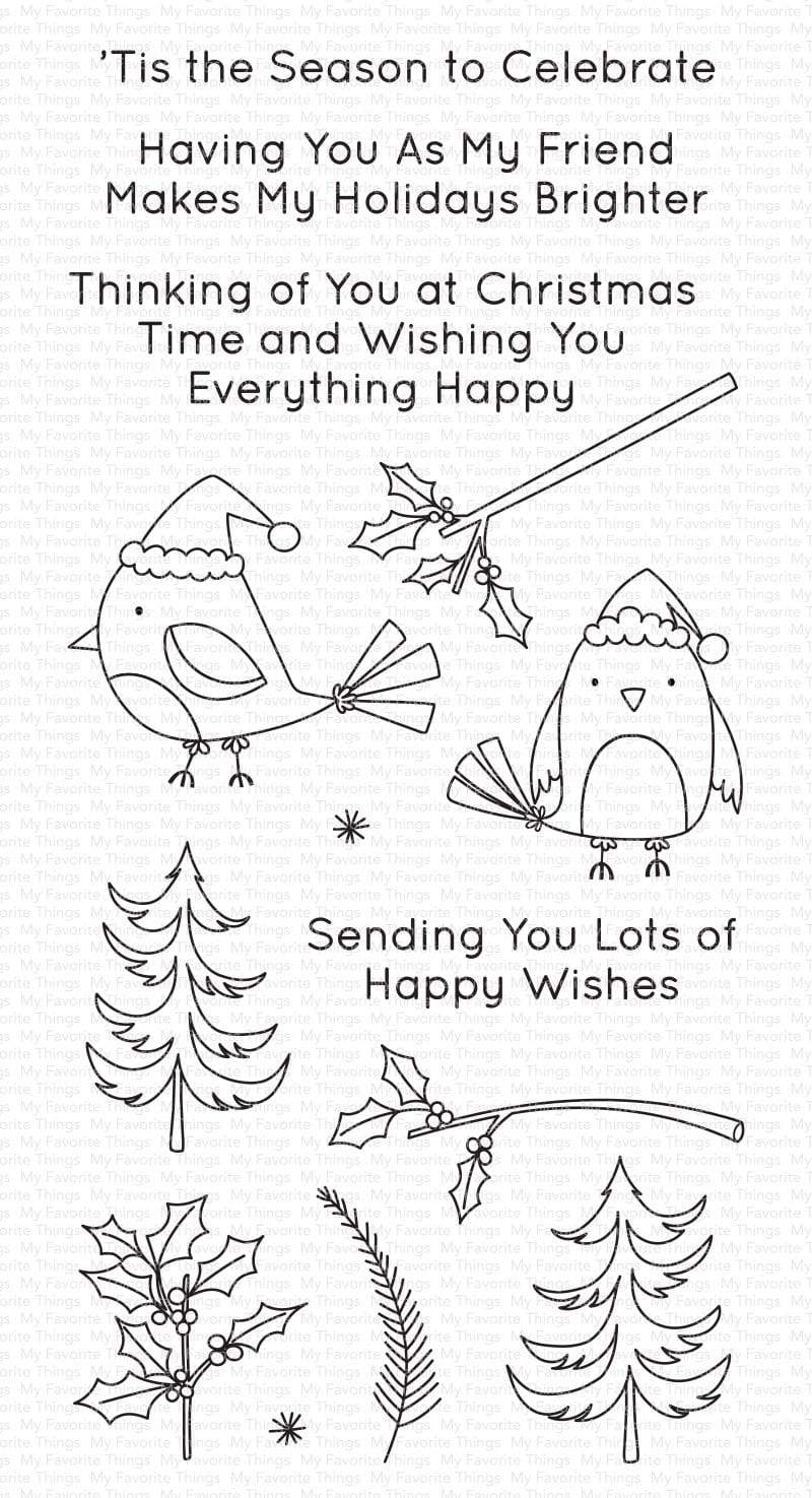 MY FAVORITE THINGS -Christmas Cardinals STAMP & DIE SET