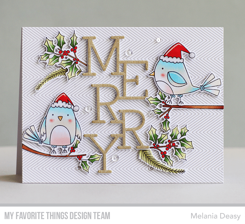 MY FAVORITE THINGS -Christmas Cardinals STAMP & DIE SET - 4