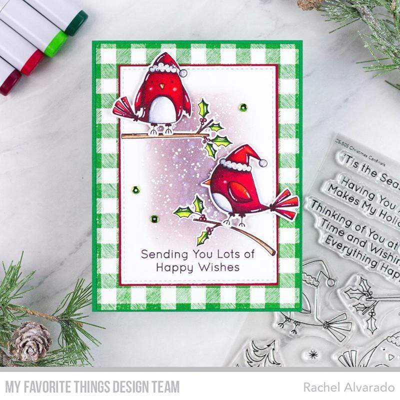 MY FAVORITE THINGS -Christmas Cardinals STAMP & DIE SET - 3