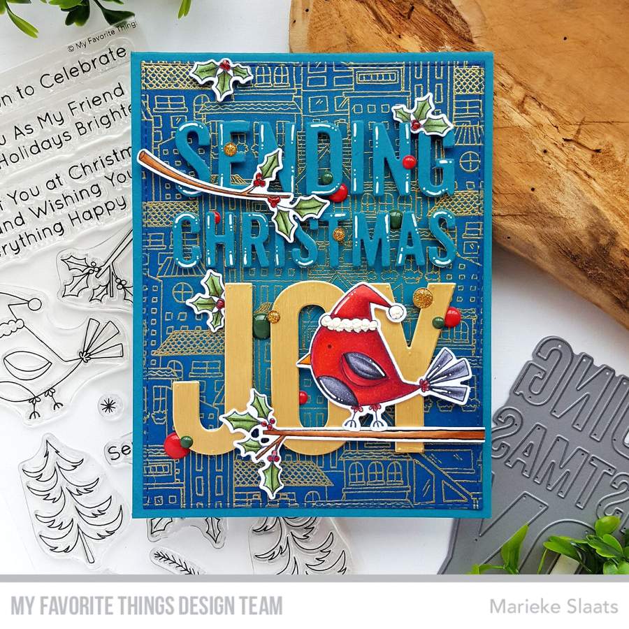 MY FAVORITE THINGS -Christmas Cardinals STAMP & DIE SET - 9