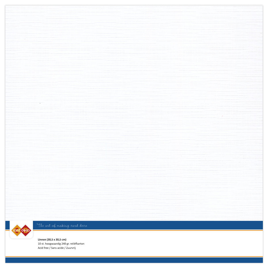 CARD DECO-Linen Cardstock 30,5x30,5 cm White (10pcs)