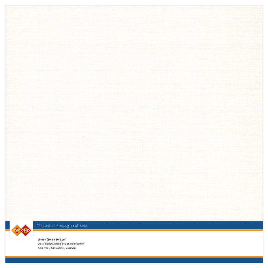 CARD DECO-Linen Cardstock 30,5x30,5 cm Off-white (10pcs)