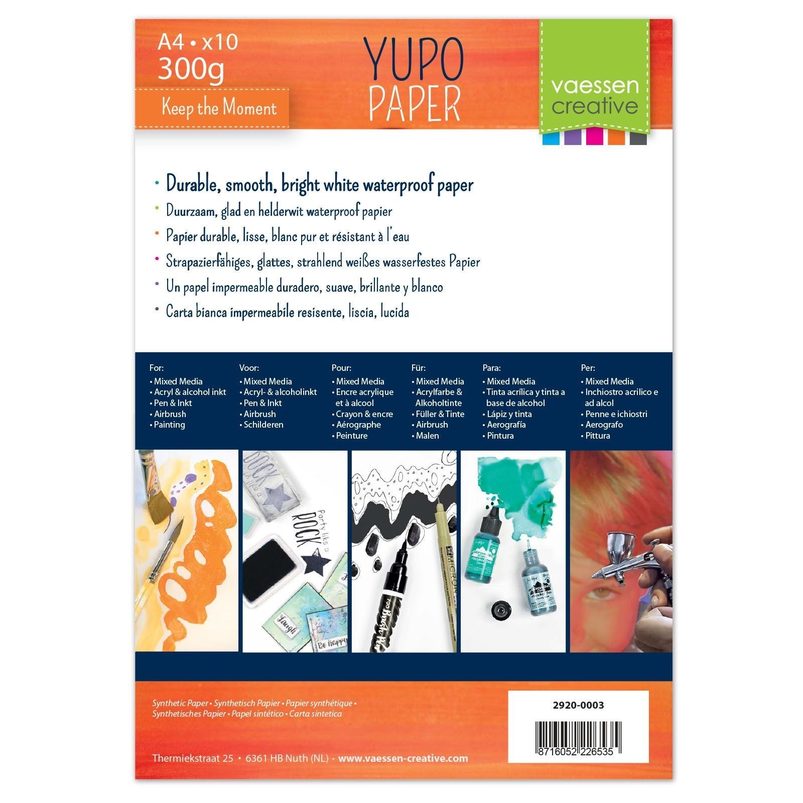 Vaessen Creative •Florence • Yupo paper White A4 smooth 10pcs