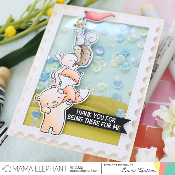 MAMA ELEPHANT -POSTAGE FRAME - CREATIVE CUTS - 6