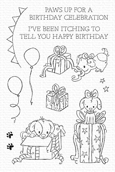 MY FAVORITE THINGS -RAM Itching to Tell You Happy Birthday STAMP & DIE SET 