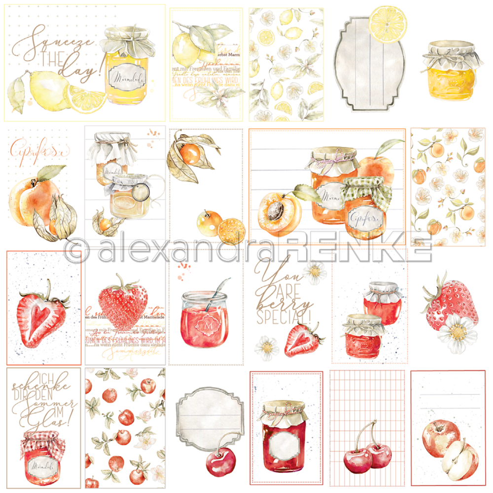 ALEXANDRA RENKE -Design paper 'Card sheet red/orange jam'