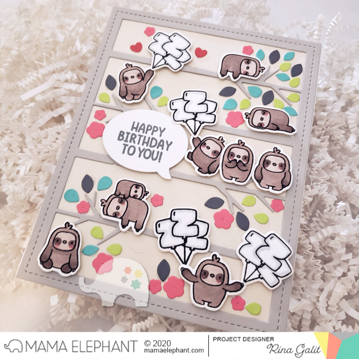 MAMA ELEPHANT-LITTLE SLOTH AGENDA STAMP & DIE SET - 3