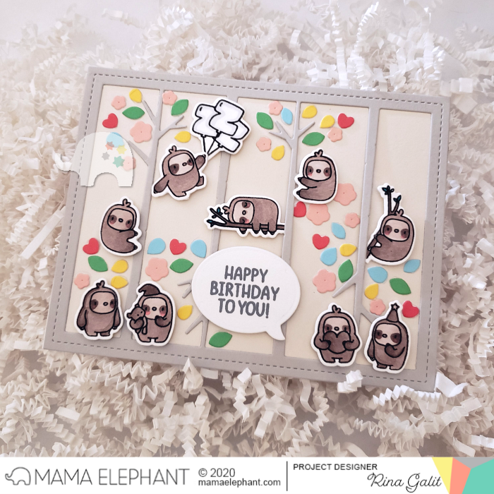 MAMA ELEPHANT-LITTLE SLOTH AGENDA STAMP & DIE SET - 4