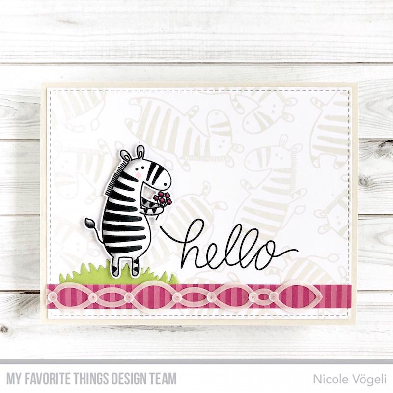 MY FAVORITE THINGS -Zippy Zebras  STAMP & DIE SET - 12