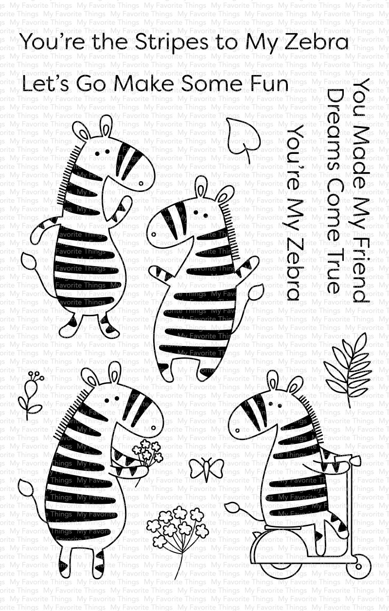 MY FAVORITE THINGS -Zippy Zebras  STAMP & DIE SET