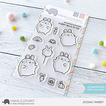 MAMA ELEPHANT-ZODIAC RABBIT  STAMP & DIE SET