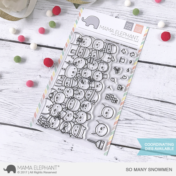MAMA ELEPHANT- SO MANY SNOWMEN STAMP & DIE SET