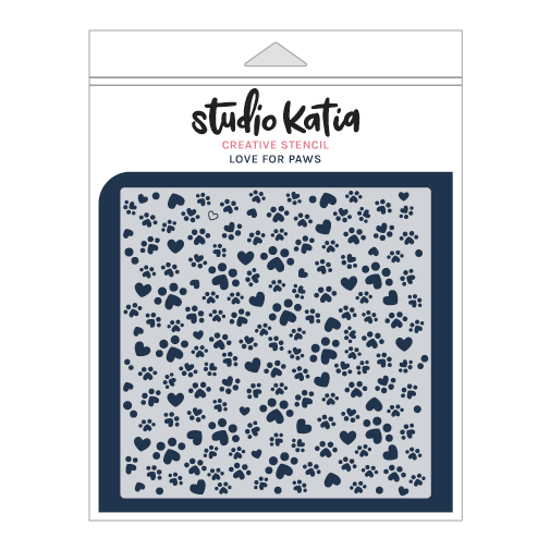 STUDIO KATIA-LOVE FOR PAWS STENCIL
