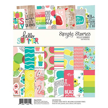  SIMPLE STORIES    -Sided Paper Pad 6"X8"   Hello Summer 