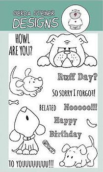 GERDA STEINER DESIGNS-Howl are you? Puppy 4x6  Stamp & Die Set