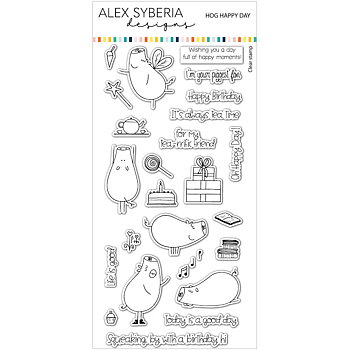 ALEX SYBERIA DESIGNS Hog Happy Clear Stamp Set  